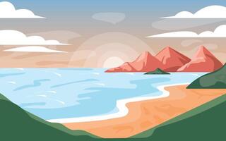 Summer landscape background illustration vector