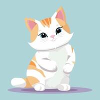 Cat cartoon character. Flat vector illustration.