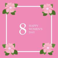 International women's day. Greeting card. Floral flat vector illustration