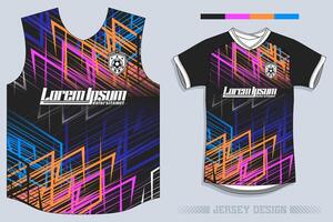 Sports jersey and t-shirt template sports jersey design vector. Sports design for football, racing, gaming jersey. Vector. Pro Vector