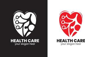 AI generated Medical logo, health care service, heart logo Template vector icon.