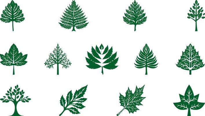 Trees Forest Park Vector Icons leaf design vector Icon Logo Symbol Trees Stock