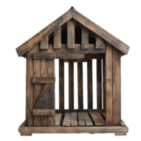 AI generated Generative AI Rustic Wooden Dog House  on transparent background png