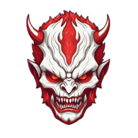 ai gegenereerd wit rood demon beest hoofd png