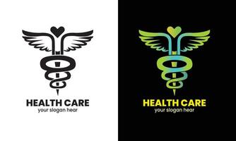 AI generated Medical logo, health care service, heart logo Template vector icon.