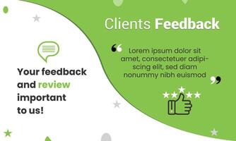 Client review or customer rating testimonial social media post design service feedback concept vector