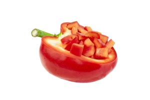 red chopped sweet bell pepper isolated png