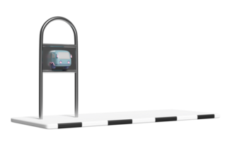 3d bus stop isolated. public transportation concept, 3d illustration render png