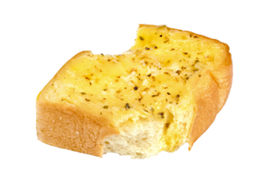 mordido ajo un pan con queso aislado png