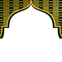 elegant golden Islamic frame transparent background png