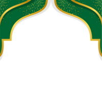 Islamic background frame transparent frame, green and gold colors png