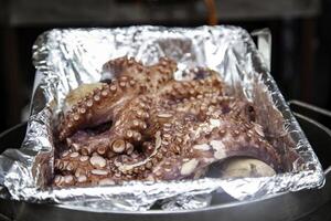 Cooked octopus in Spain photo