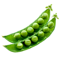 AI generated green peas in pod PNG. Green peas isolated. Peas in pod top view. Peas in pod flat lay png