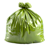 ai gerado verde plástico Lixo saco png. verde Lixo saco isolado. Lixo saco para biodegradável materiais png