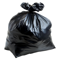 ai genererad svart plast skräp väska png. svart skräp väska isolerat. skräp väska för avfall och sopor png
