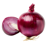 ai généré rouge oignon png. oignon tranches isolé. rouge oignon Haut vue png. oignon légume plat allonger png. biologique légume png