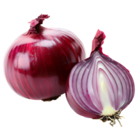 ai gerado vermelho cebola png. cebola fatias isolado. vermelho cebola topo Visão png. cebola vegetal plano deitar png. orgânico vegetal png