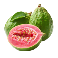 ai genererad guava frukt png. guava isolerat. tropisk frukt guava topp se png. guava platt lägga png