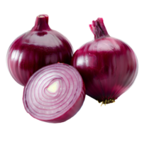 ai gerado vermelho cebola png. cebola fatias isolado. vermelho cebola topo Visão png. cebola vegetal plano deitar png. orgânico vegetal png