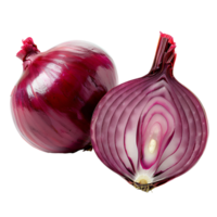 ai gerado vermelho cebola png. cebola fatias isolado. vermelho cebola topo Visão png. cebola vegetal plano deitar png. orgânico vegetal png