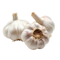 AI generated Garlic PNG. Clove of garlic isolated. Garlic top view PNG. Garlic flat lay PNG Flavourful garlic herb for food preparations