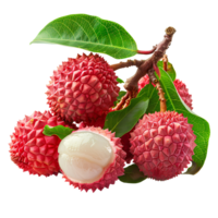 ai generado lychee Fruta png. lychee parte superior ver png. lychee plano laico aislado. exótico Fruta lychee aislado png