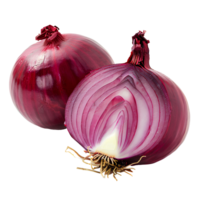 ai gerado vermelho cebola png. cebola fatias isolado. vermelho cebola topo Visão png. cebola vegetal plano deitar png. orgânico vegetal png