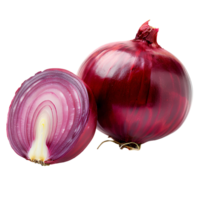 ai généré rouge oignon png. oignon tranches isolé. rouge oignon Haut vue png. oignon légume plat allonger png. biologique légume png