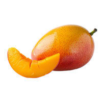 AI generated Mango PNG. Tropical fruit mango isolated. Mango slices PNG. Mango top view PNG. Mango flat lay PNG
