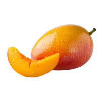 ai generato Mango png. tropicale frutta Mango isolato. Mango fette png. Mango superiore Visualizza png. Mango piatto posare png