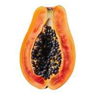 ai gegenereerd papaja png. tropisch fruit papaja top visie png. papaja vlak leggen png. papaja plakjes voor fruit salades of zomer desserts. papaja plak geïsoleerd png