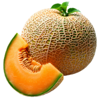 ai generato Cantalupo melone png. fetta di Cantalupo melone isolato. rinfrescante melone superiore Visualizza. Cantalupo piatto posare png