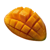 AI generated Mango PNG. Tropical fruit mango isolated. Mango slices PNG. Mango top view PNG. Mango flat lay PNG