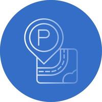 Parking Gradient Line Circle Icon vector