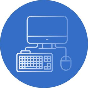 computadora degradado línea circulo icono vector