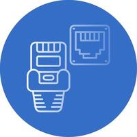 ethernet degradado línea circulo icono vector