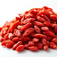 AI generated Goji berries on white isolated background - AI generated image photo