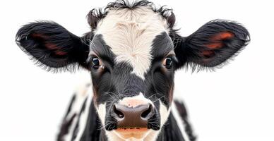 AI generated Cow on white isolated background, calf - AI generated image photo