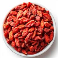 AI generated Goji berries on white isolated background - AI generated image photo