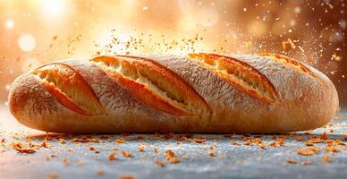 AI generated French baguette, bread and flour product - AI generated image photo