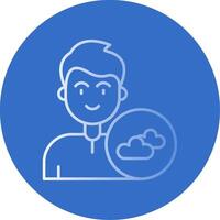 Cloud Gradient Line Circle Icon vector