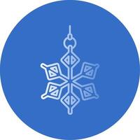 Snowflake Gradient Line Circle Icon vector