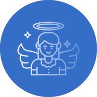 Angel Gradient Line Circle Icon vector