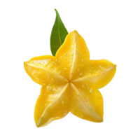 ai gerado carambola fruta png. Estrela fruta isolado. carambola Estrela em forma fruta png. carambola topo Visão png. carambola plano deitar png