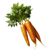 ai généré carottes png. carotte Haut vue png. carotte plat poser. biologique légume de carotte isolé png