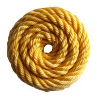 AI generated ball of knitting yarn PNG. yellow wool yarn PNG. yellow cotton yarn PNG. yellow knitting yarn ball for textiles and clothing png