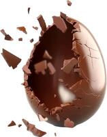 AI generated Chocolate egg exploded photo