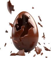 AI generated Chocolate egg exploded photo