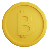 Bitcoin clipart flat design icon isolated on transparent background, 3D render cryptocurrency and investment concept png