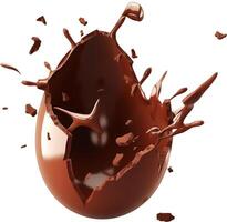 AI generated Chocolate egg exploded photo